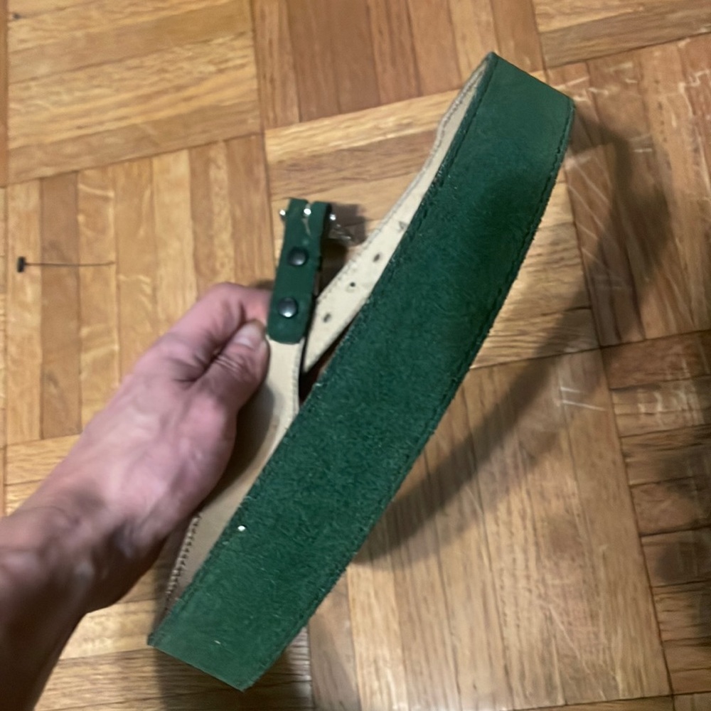 Green leather belt - size 29”